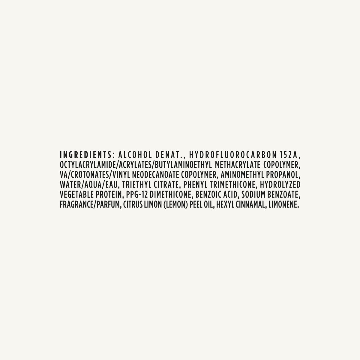 John Frieda ingredient label close-up featuring peptides for support benefit