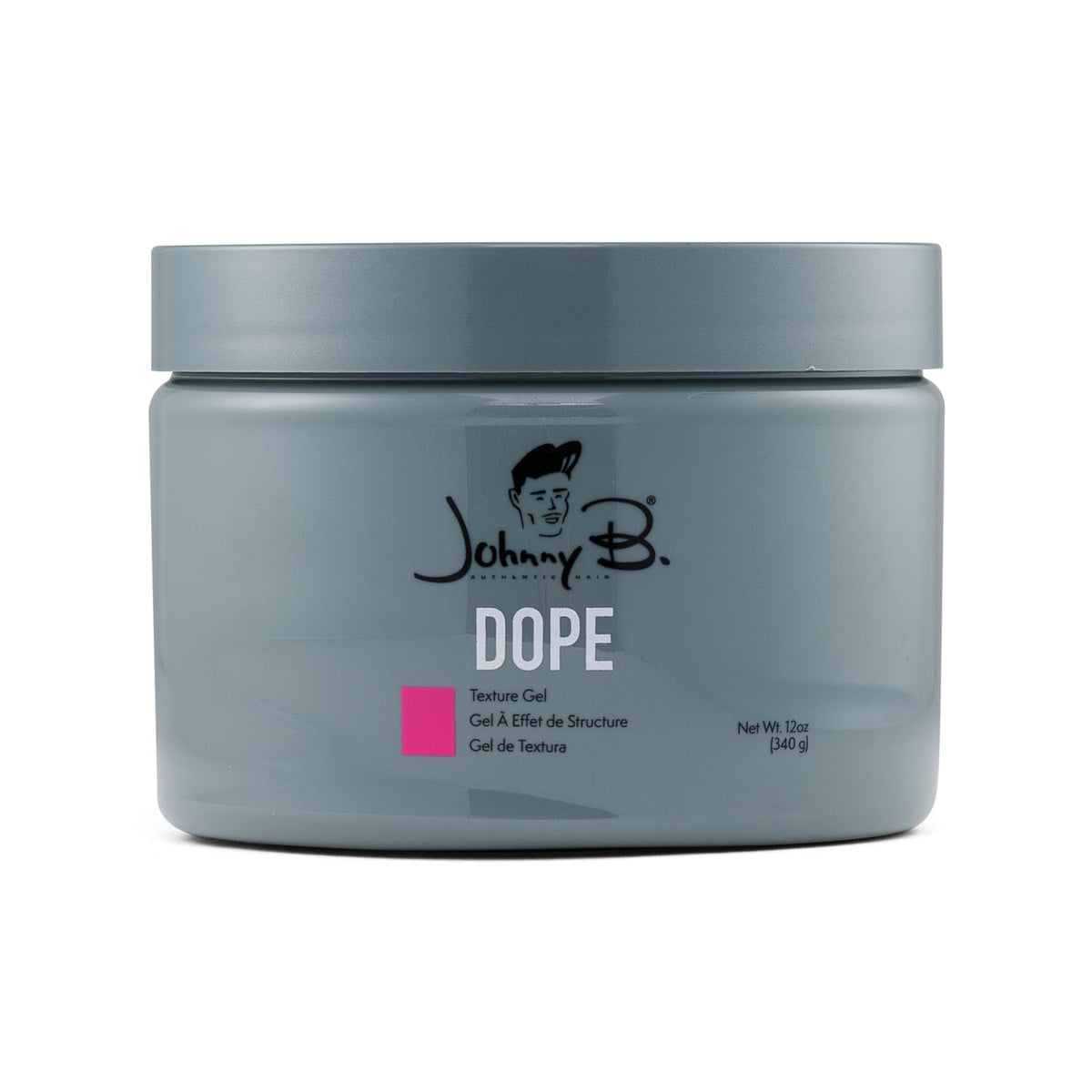 JOHNNY B. Dope front jar view showing branding and glossy benefit