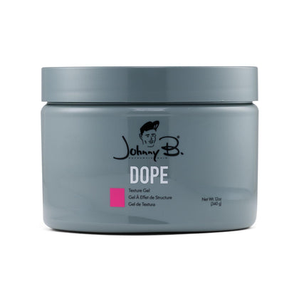 JOHNNY B. Dope front jar view showing branding and glossy benefit