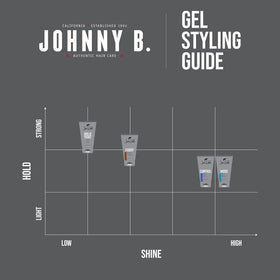 JOHNNY B. styled hair lifestyle image showing glossy, tamed medium-thick hair