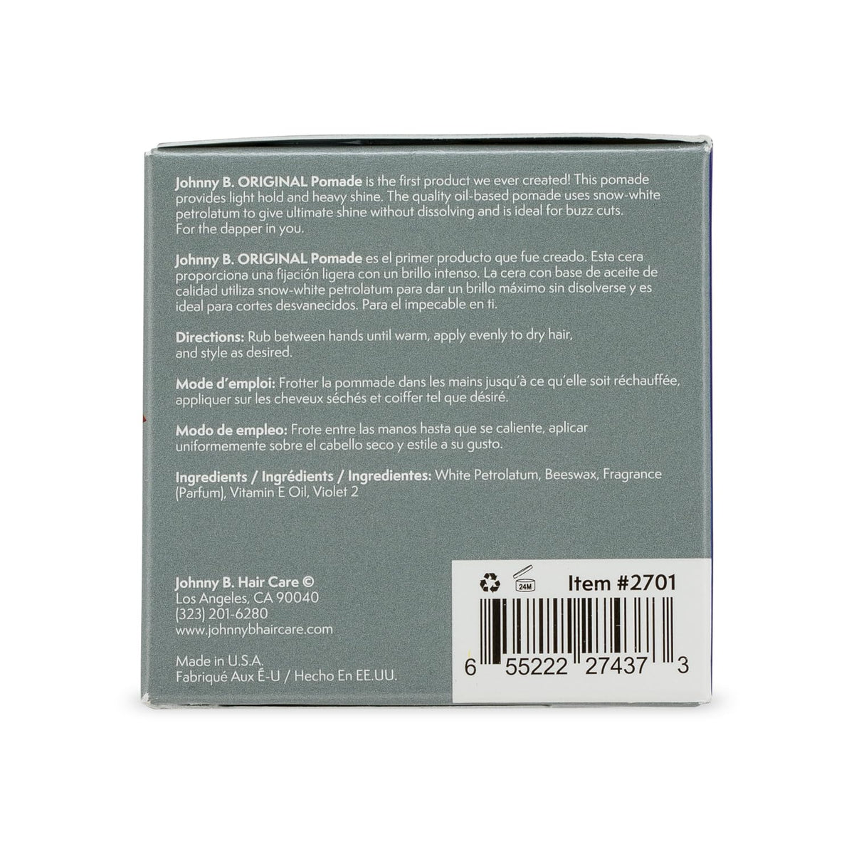 JOHNNY B. label detail highlighting gluten-free claim and product specifics