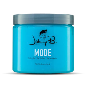 JOHNNY B. Mode front label showing product name and 16 oz size with clear benefits