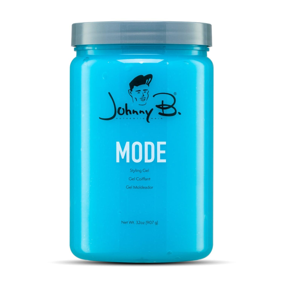 JOHNNY B. Mode gel front packaging showing product benefits and sheen