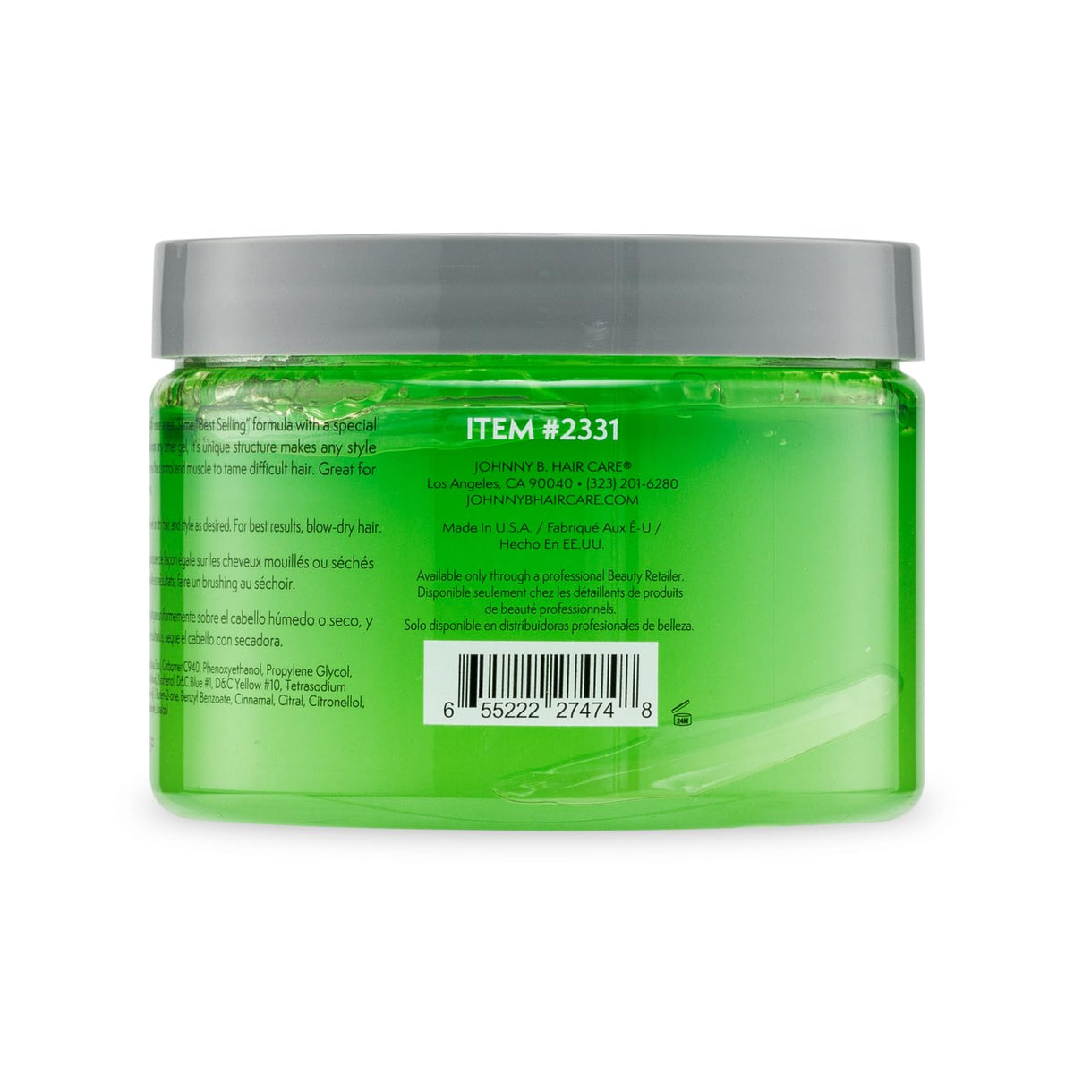 JOHNNY B. gel turning clear between hands showing color-change and control
