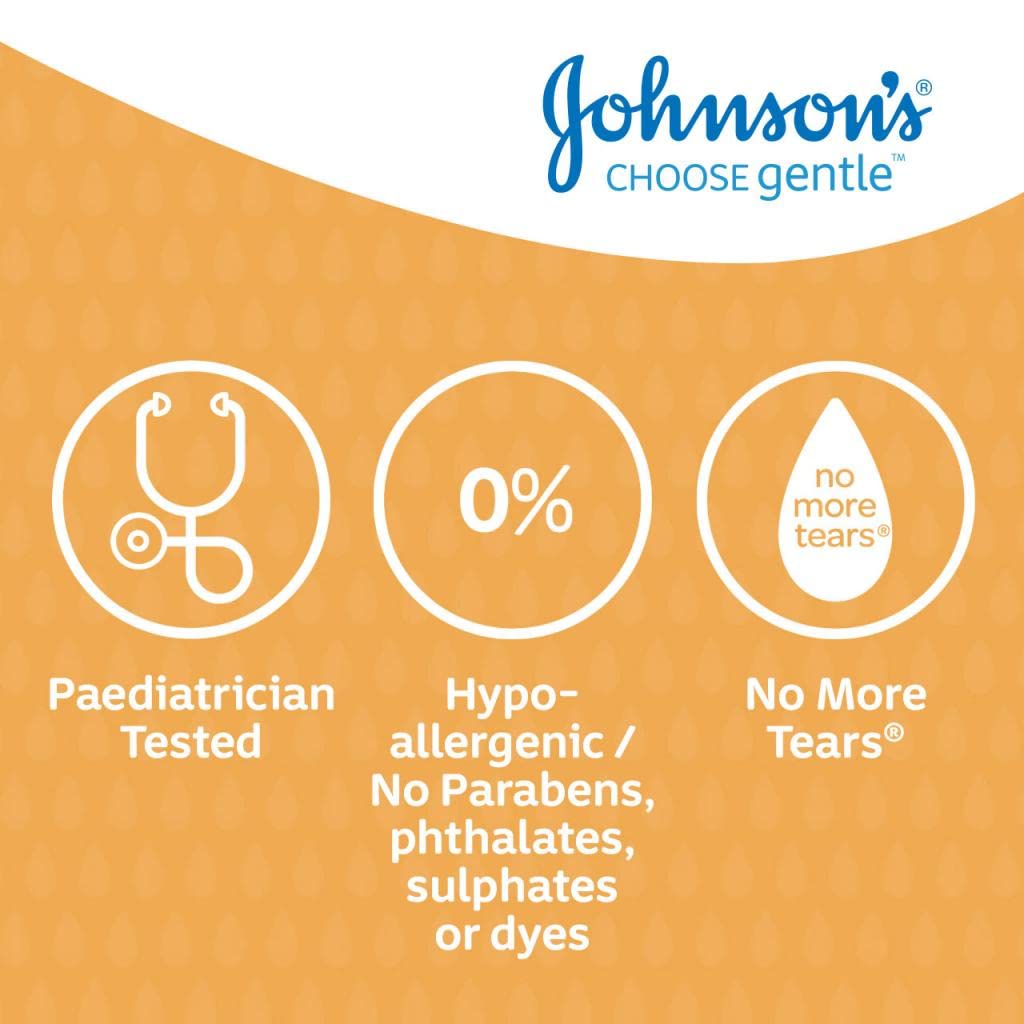 Johnson & Johnson shampoo in use at bathtime keeping baby comfortable benefit