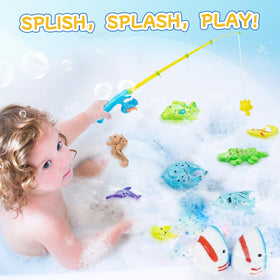 JOI MEW mini fishing rod and net detail for easy toy retrieval