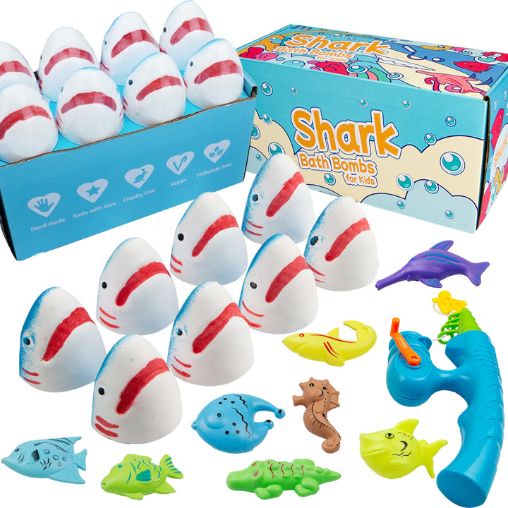JOI MEW packaging showing shark bath bombs and gift-ready presentation