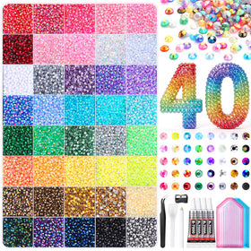 JOICEE front packaging showing 40,000 rhinestones and included tools for instant crafting