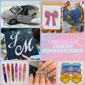 JOICEE rhinestones applied to nail art demonstrating fine detail and lightweight wearability