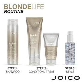 Joico bathroom lifestyle display showing salon-quality home routine
