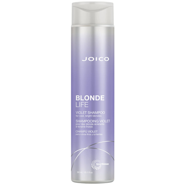 Joico Blonde Life front bottle showing product and benefits in shelf display