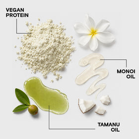 Joico label close‑up listing Monoi and Tamanu oils for nourishment