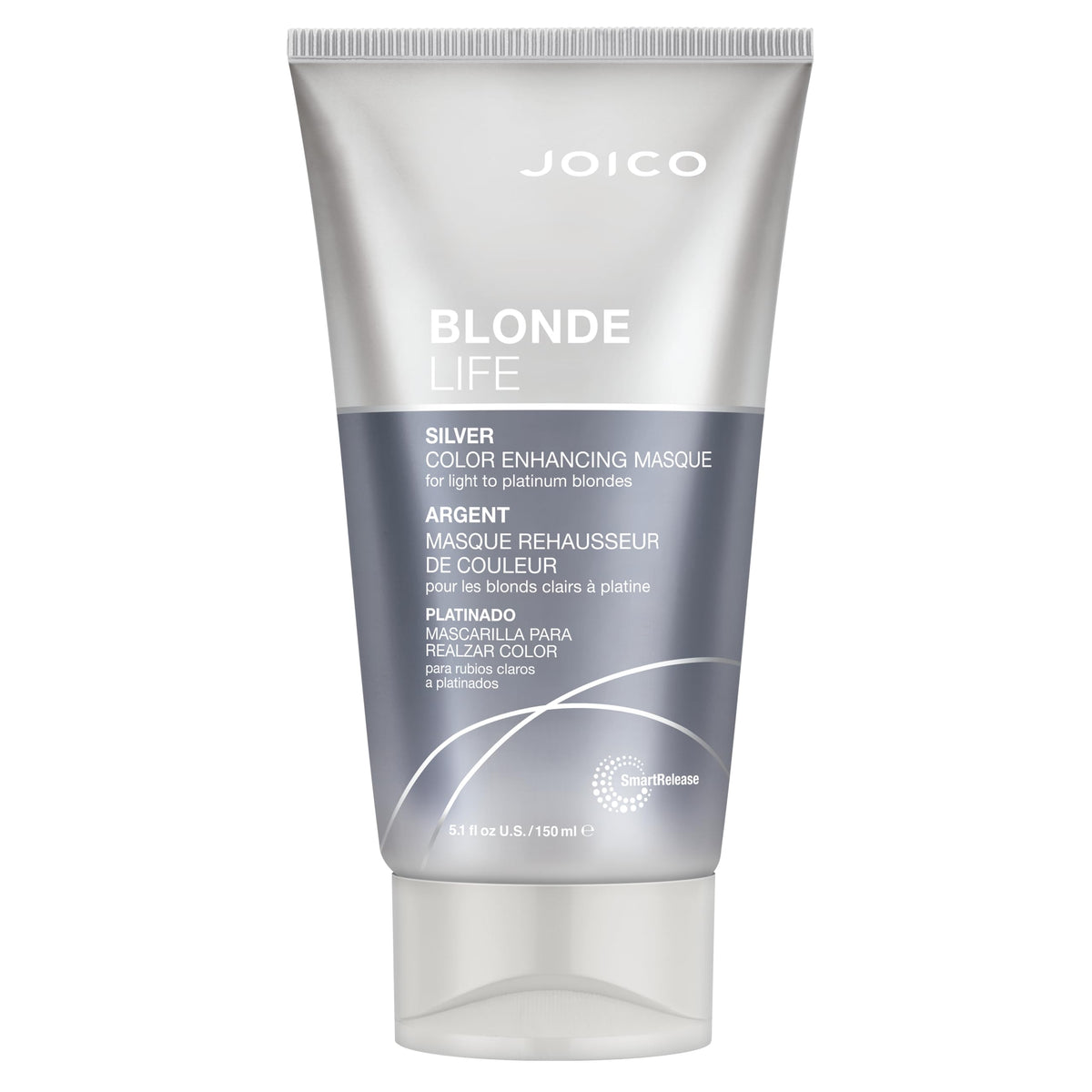 Joico Blonde Life masque front bottle showing silver label and capacity benefit