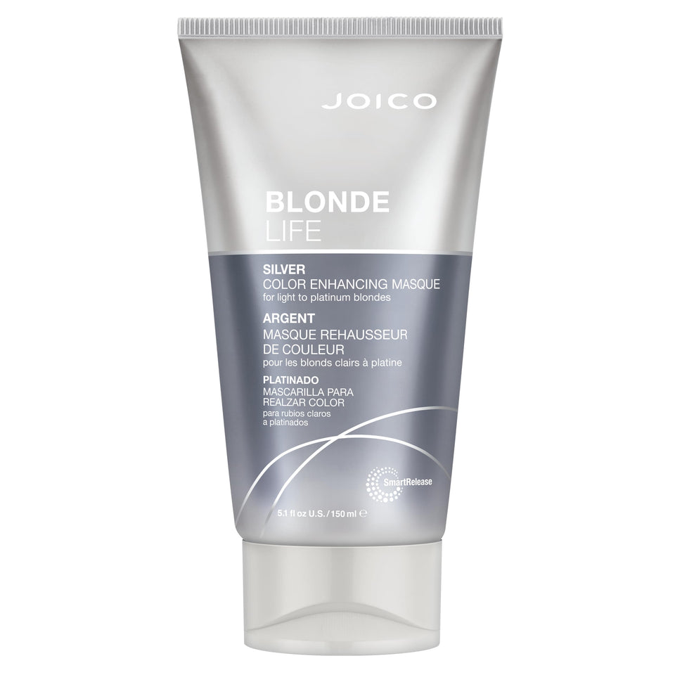 Joico Blonde Life masque front bottle showing silver label and capacity benefit