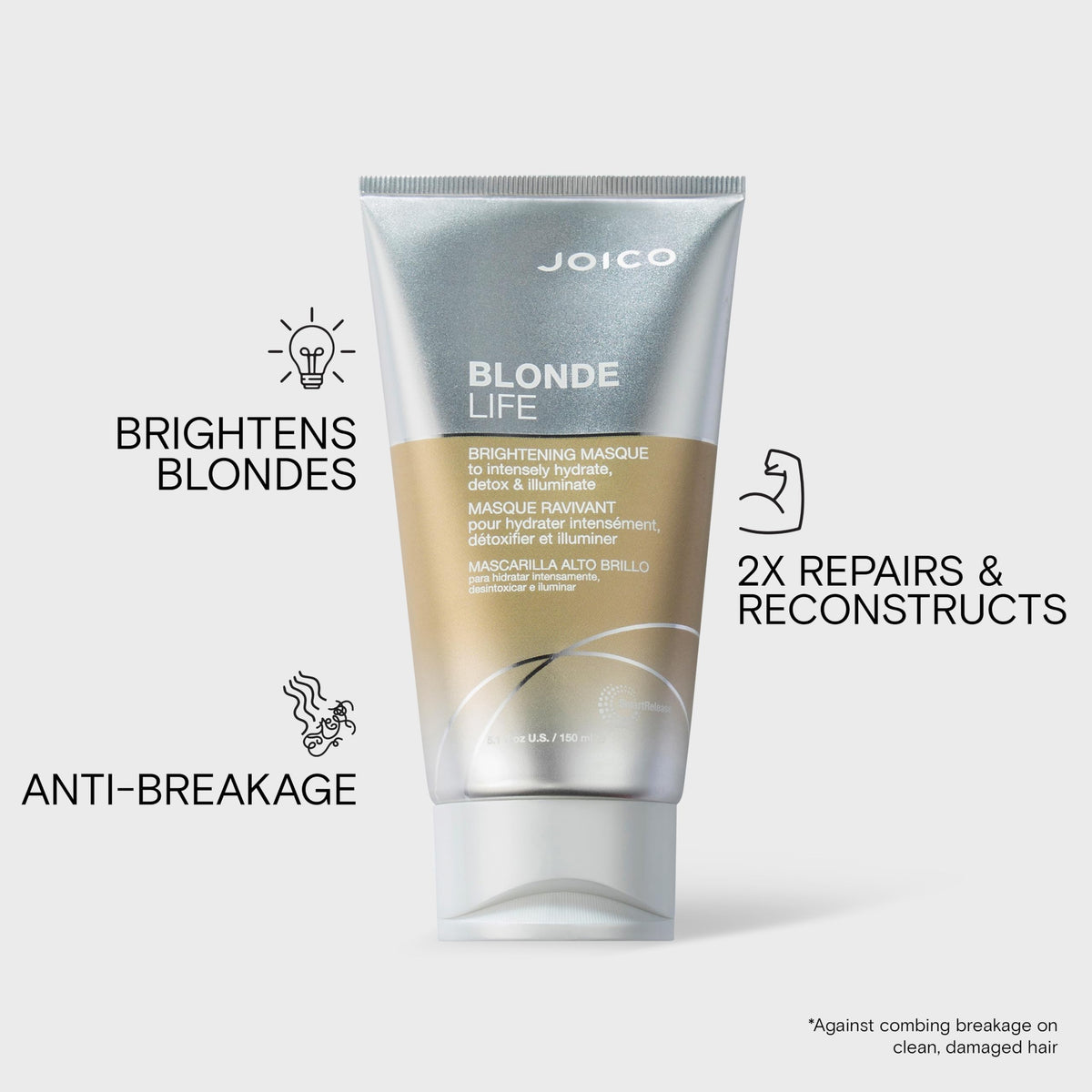 Joico application in hands demonstrating easy spread and detangling