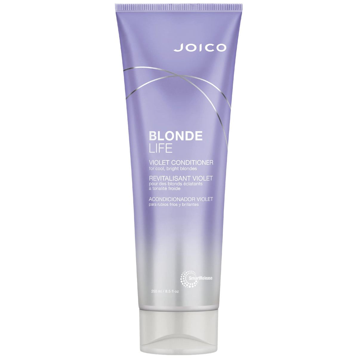 Joico Blonde Life bottle front view showing purple conditioner and brand