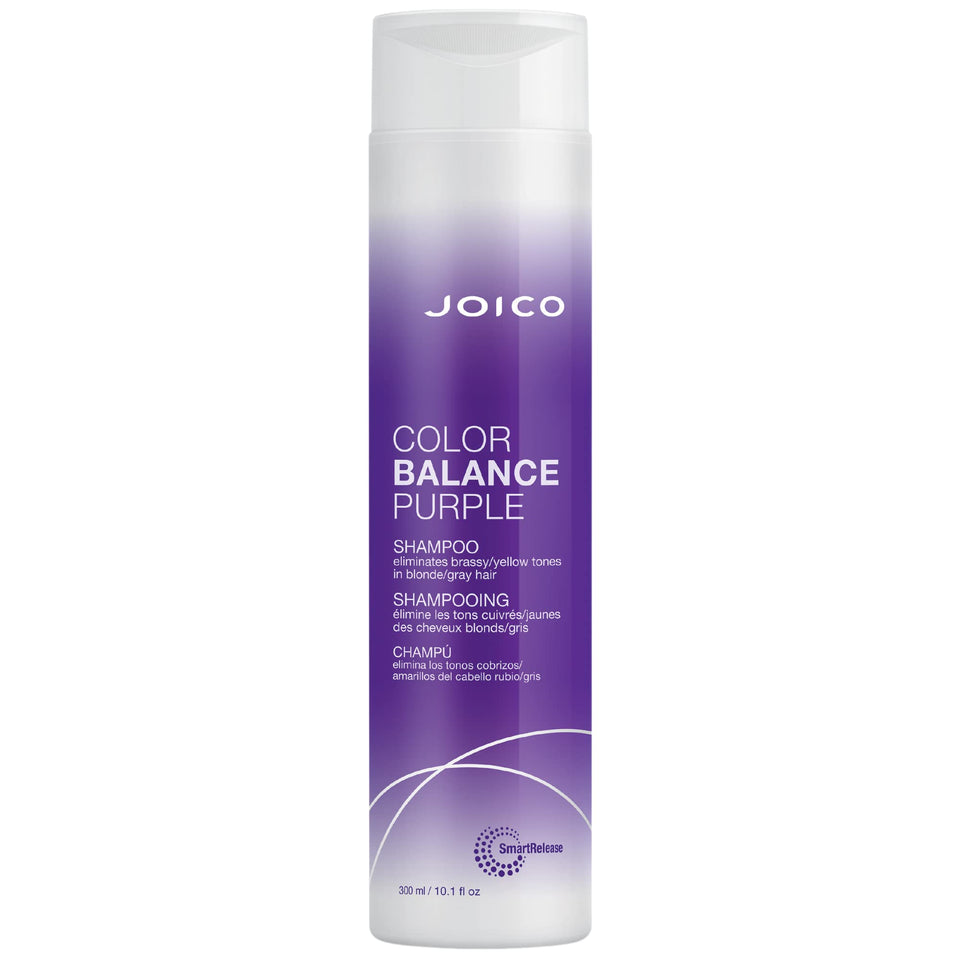 Joico bottle front view showing purple shampoo for cool blonde vibrancy