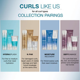 Stylist diffusing curls with Joico cream in hair to show heat styling and thermal protection benefits
