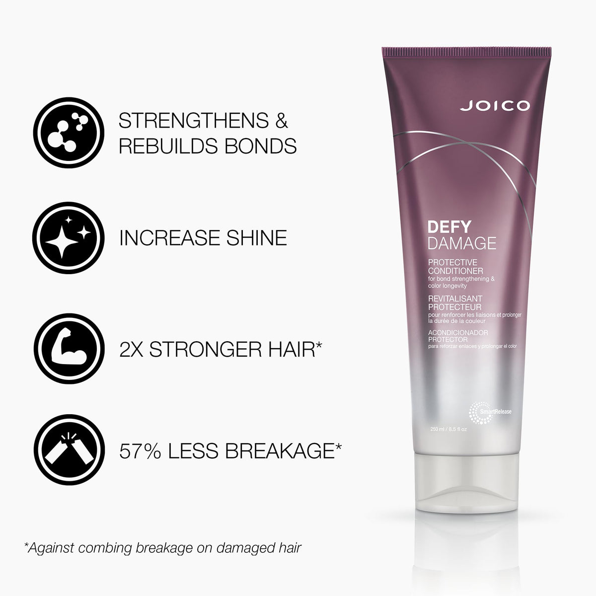 Joico bottles side by side showing set and balanced moisture benefit