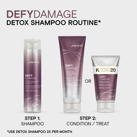 Joico bottle on bathroom shelf in lifestyle scene for hair care routine