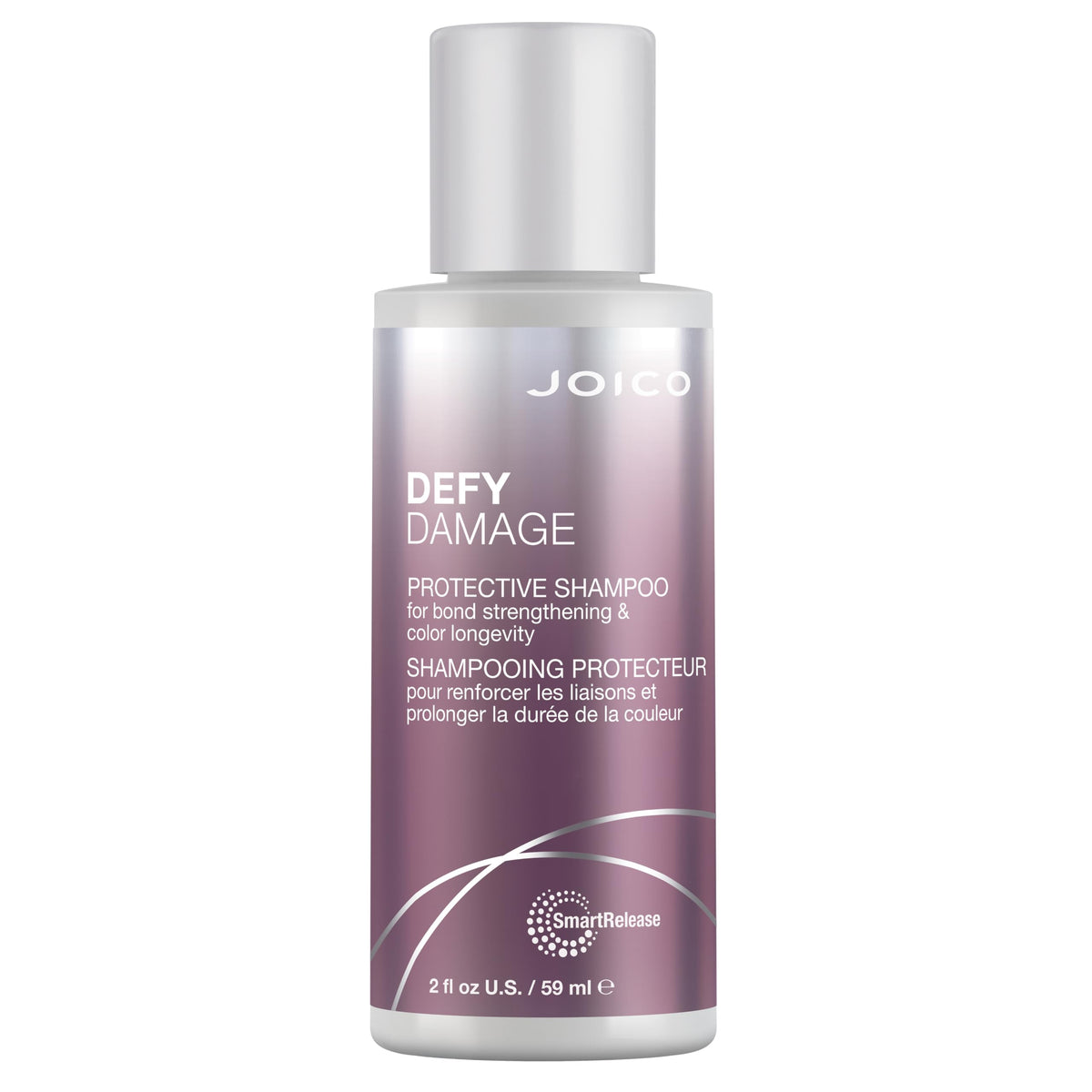 Close-up of Joico Defy Damage shampoo lather texture showing rich foam for gentle cleansing