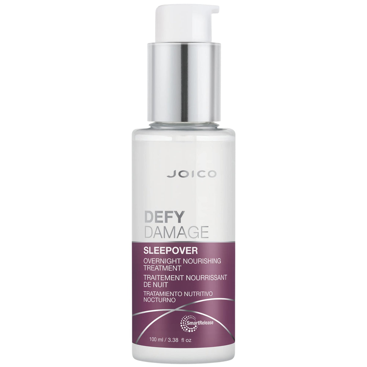 Joico front packaging of Sleepover treatment showing clean bottle and label benefits