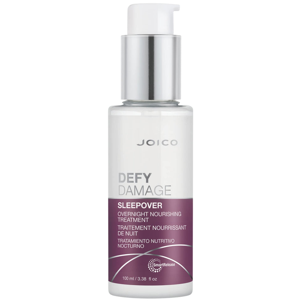 Joico front packaging of Sleepover treatment showing clean bottle and label benefits