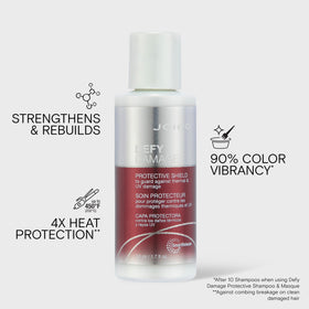 Joico Defy Damage texture on hand illustrating lightweight protective finish