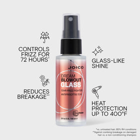 Joico serum texture droplet on fingertip, demonstrates lightweight smoothness