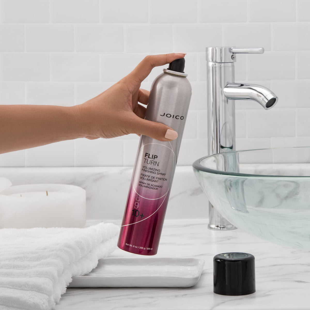 Joico close-up of hair finish with shine and no flakes