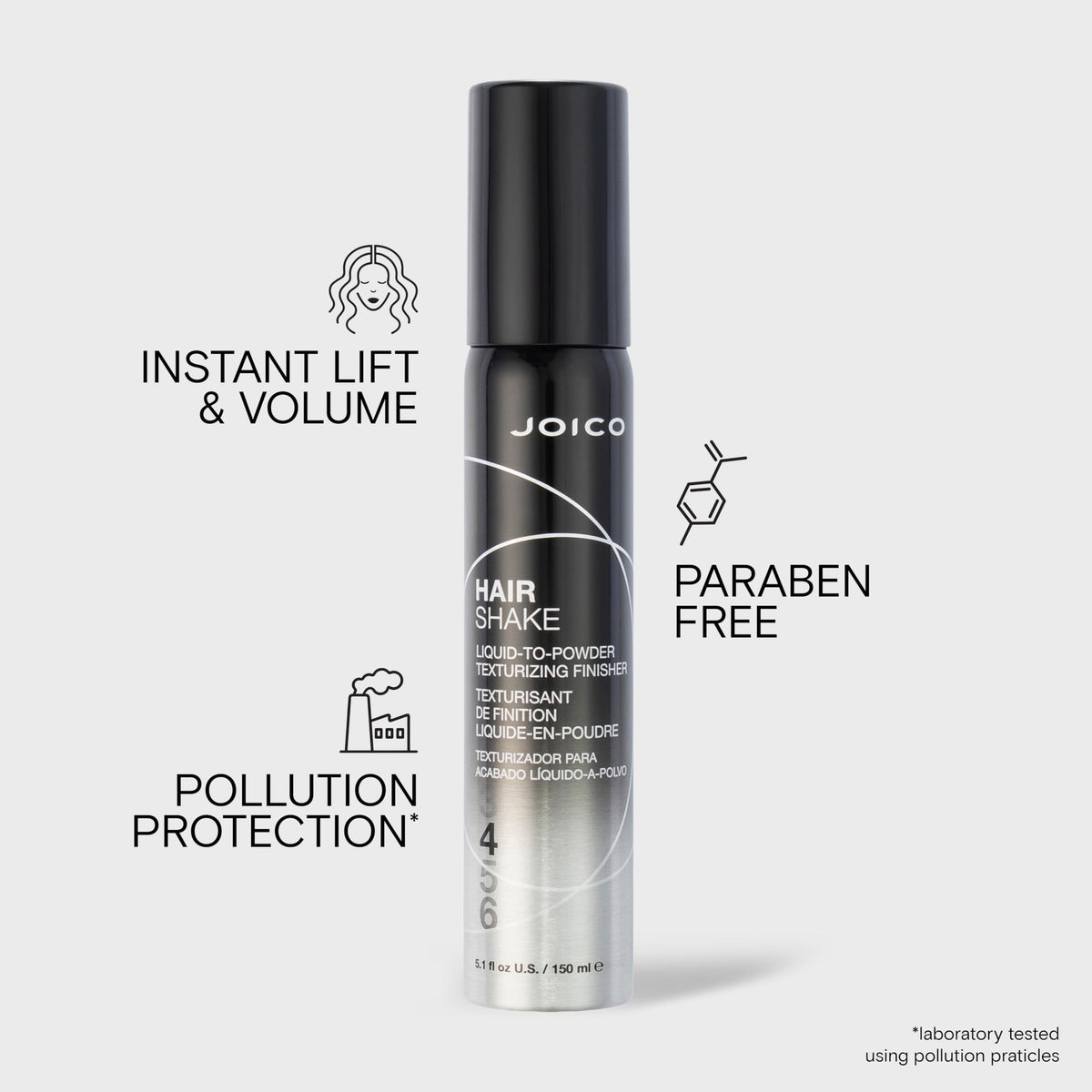 Joico stainless-steel ball inside bottle mixing liquid-to-powder for consistent texture