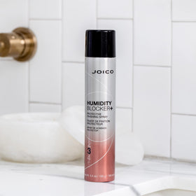 Joico applied on finished blowout to reduce frizz and boost shine