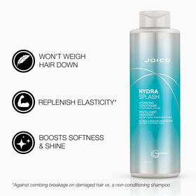Joico HydraSplash conditioner cream texture showing lightweight hydration