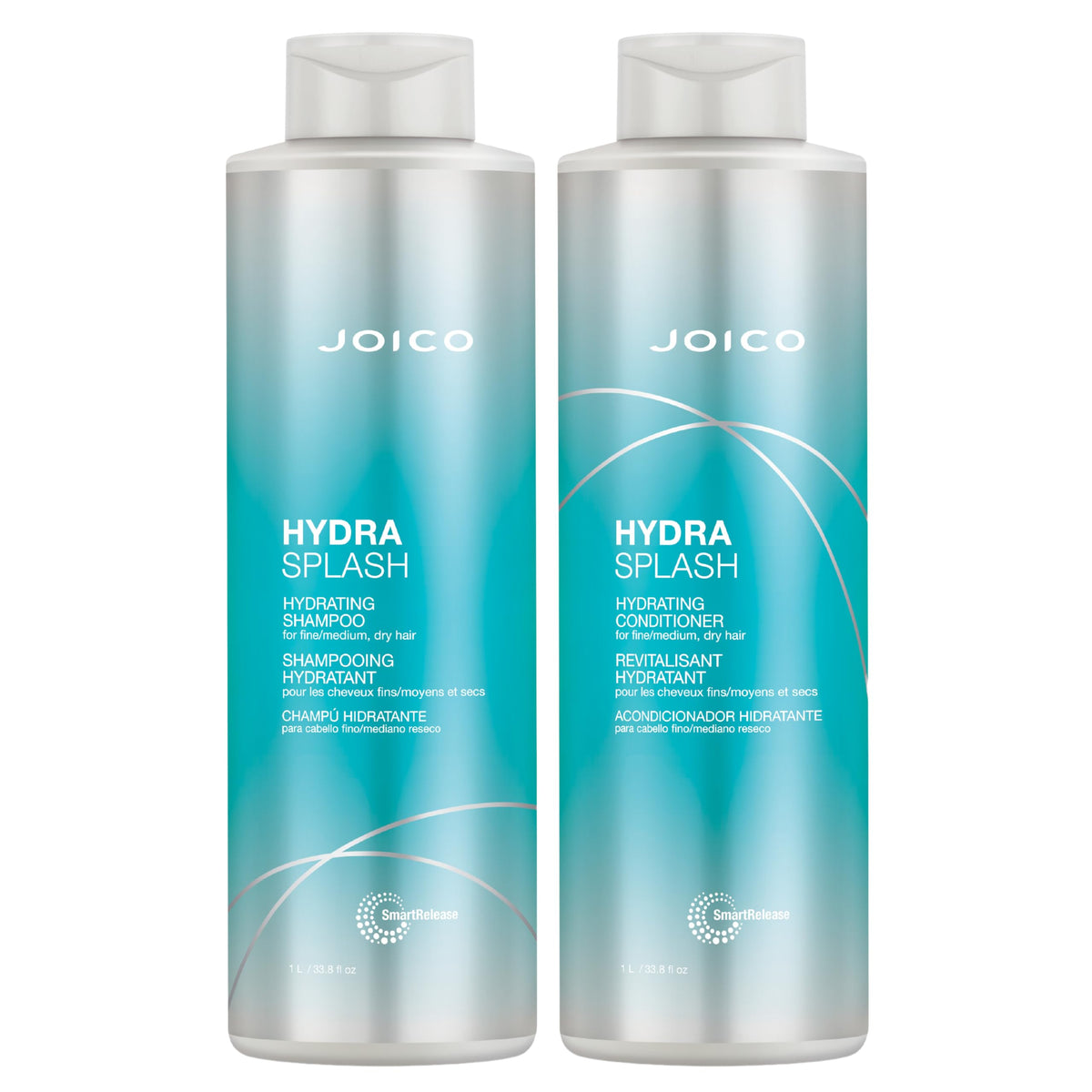Joico HydraSplash front packaging showing both large bottles and product benefit
