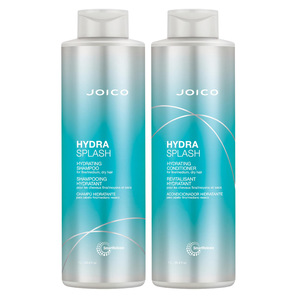 Joico HydraSplash front packaging showing both large bottles and product benefit