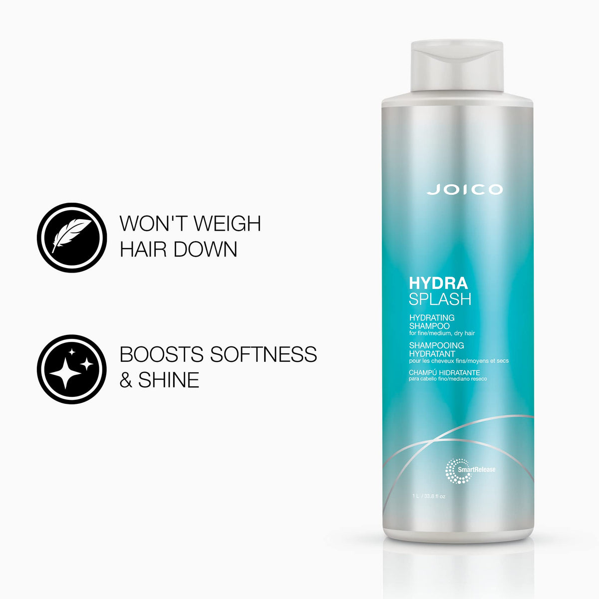 Joico HydraSplash shampoo lather closeup demonstrating gentle cleansing