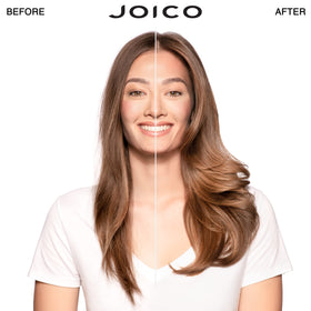 Joico shampoo pouring from bottle, lightweight lather for fine hair