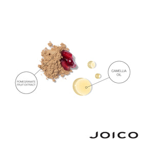 Joico bottles in hand for scale showing travel-friendly sizes and convenience