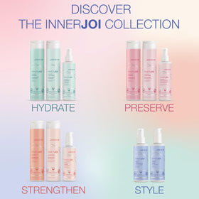 Joico InnerJoi bottle texture showing recycled Social Plastic material and sustainability