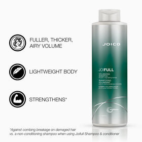 Joico shampoo creating rich lather to deeply cleanse and boost volume