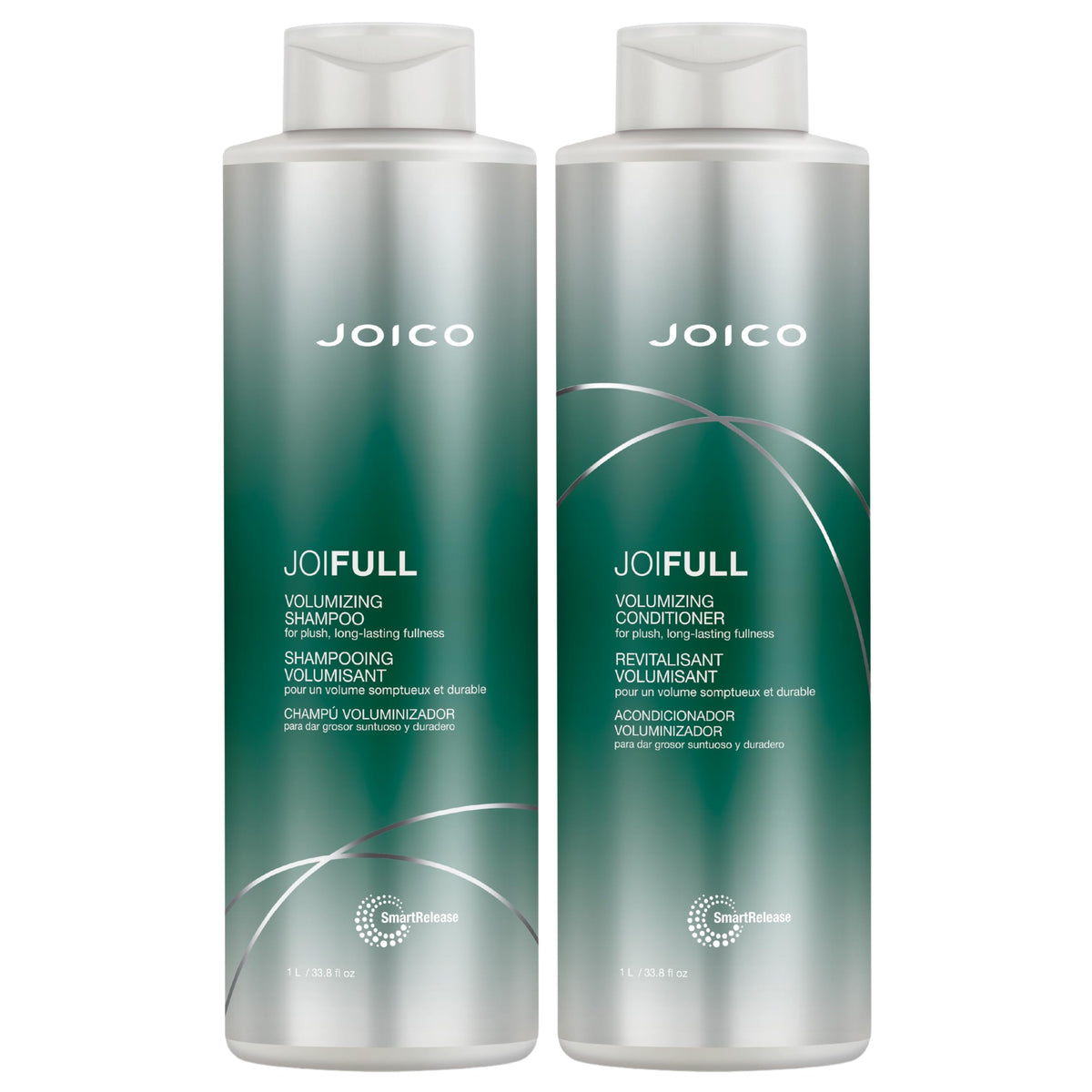 Joico JoiFULL front packaging showing both full-size bottles and product benefit