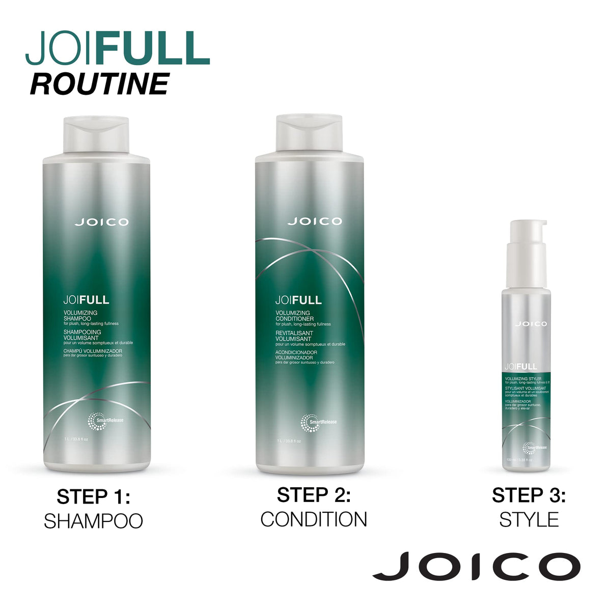 Styled fine hair after Joico use showing fuller, touchable body and shine