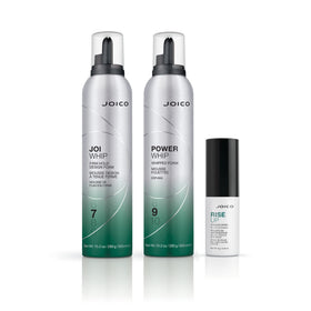 Joico JoiWhip before and after shine comparison showing glossier finish