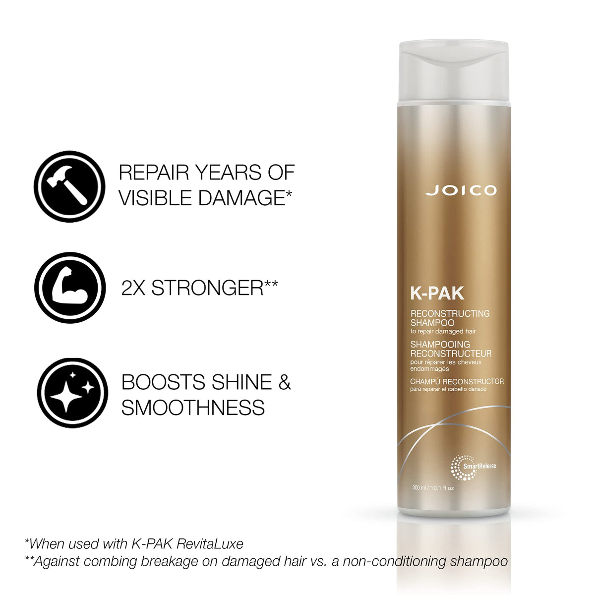 Joico label close-up highlighting repair complex and ingredients