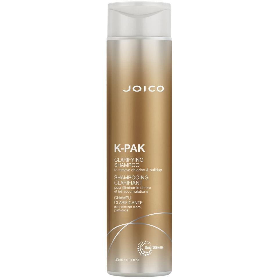 Joico K-PAK front packaging showing bottle and brand, highlights clarifying benefit