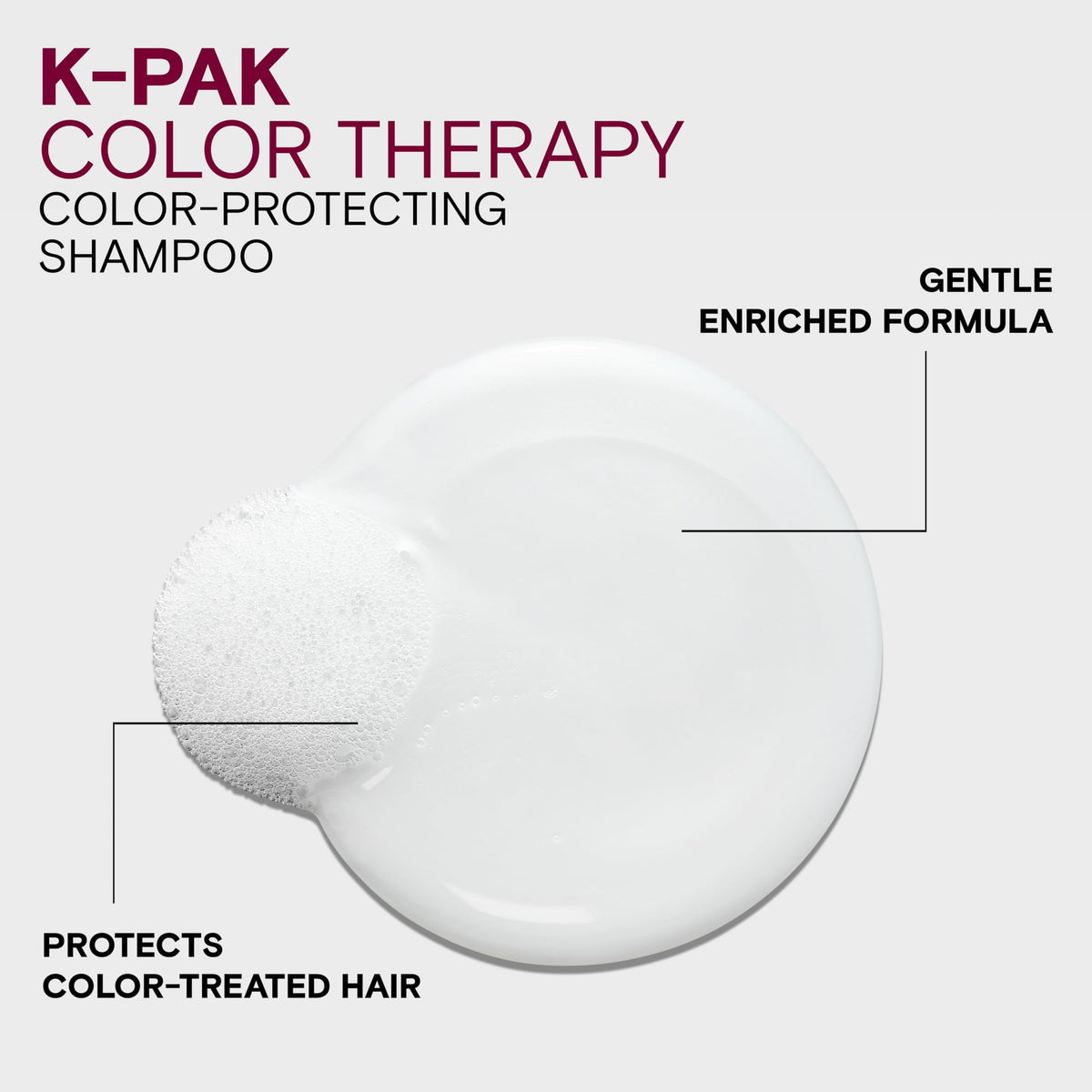 Joico K-PAK shampoo in use massaging color-treated hair for strengthened strands
