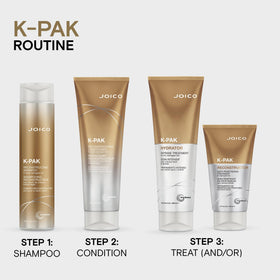 Joico K-PAK after-treatment hair result in lifestyle setting showing smoother shine