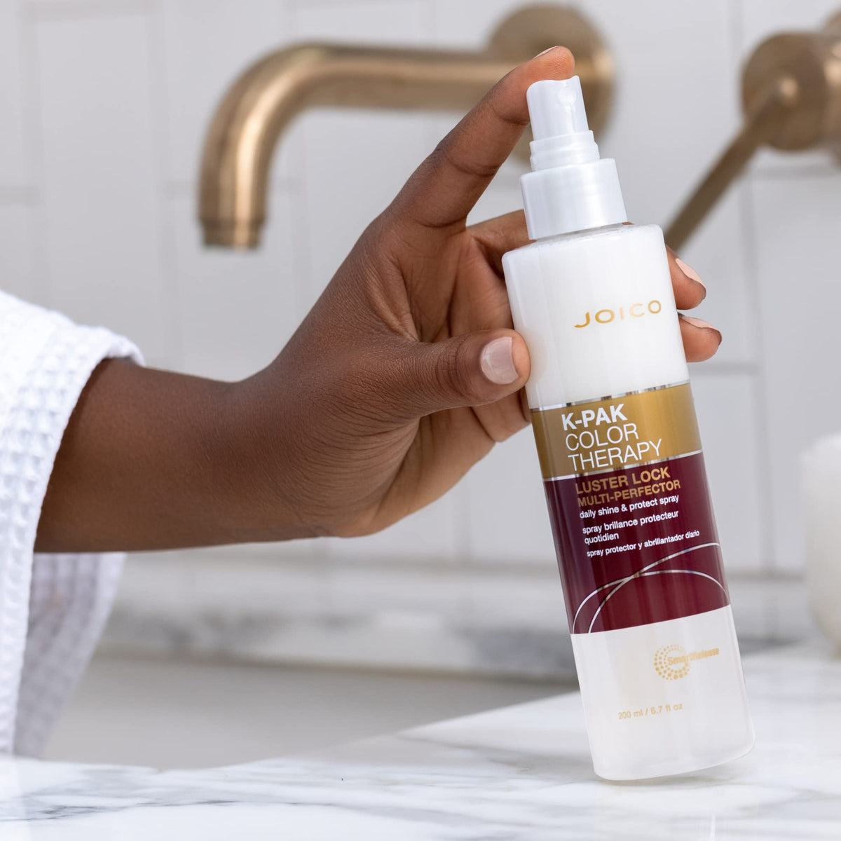 Joico K-PAK before-and-after hair comparison showing improved shine and smoothness benefit