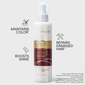 Joico K-PAK fine spray mist in hand demonstrating even, lightweight coverage benefit