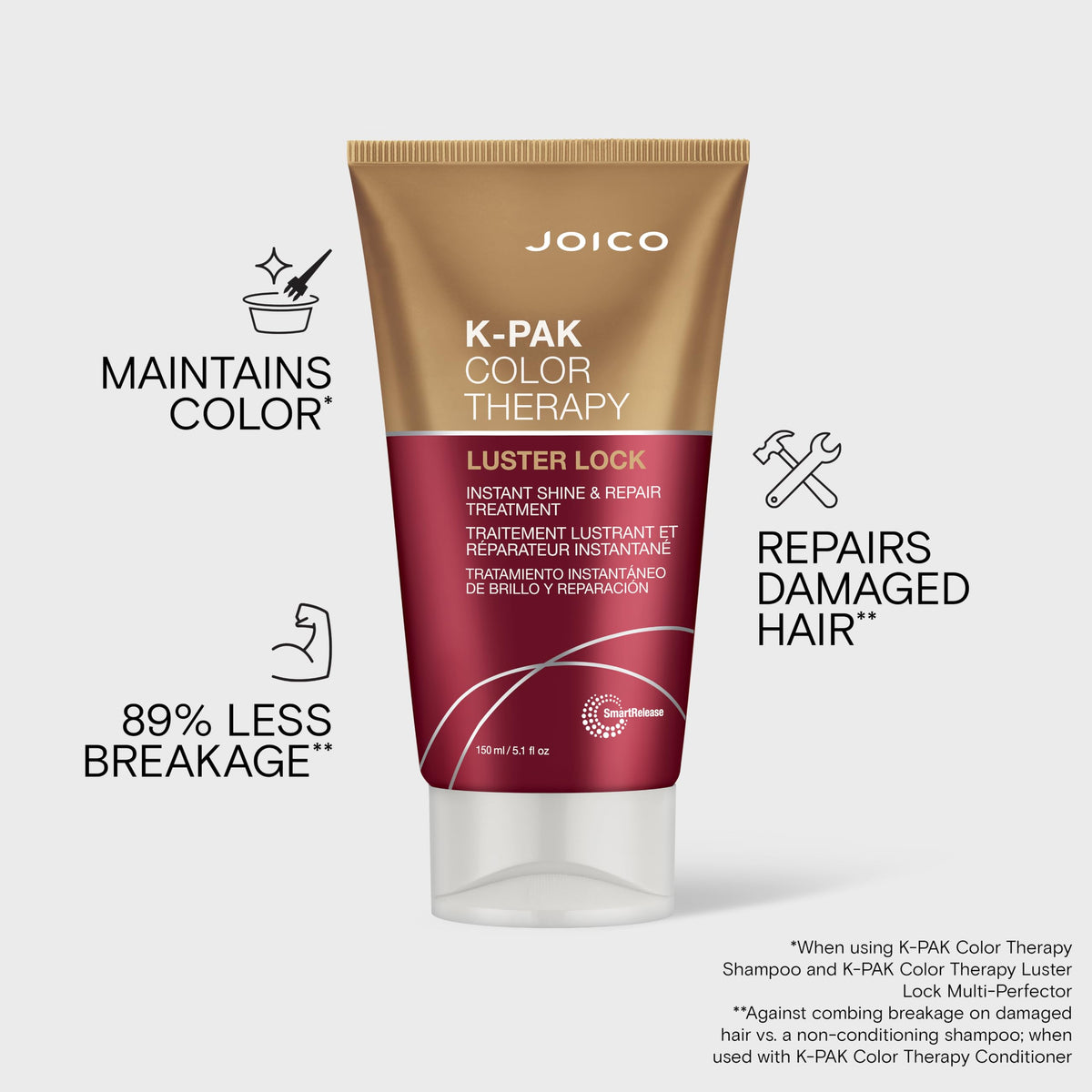 Joico texture close-up drop highlighting smoothing and shine benefit